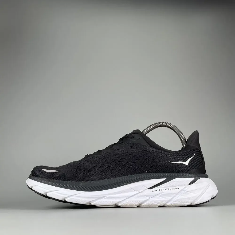 Hoka One One Clifton 8 Women's 9 D Wide Black Running Sneakers Athletic Shoe GUC